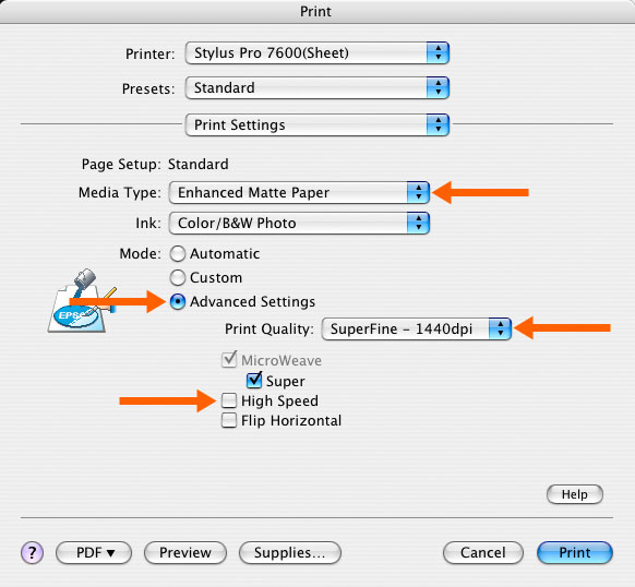full resolution epson print settings screen shot