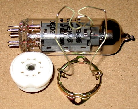 EL84 tube, socket and tube spring