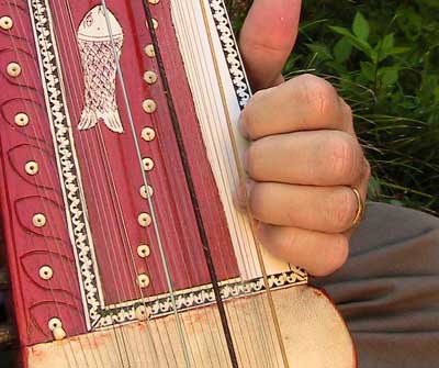Stop string with third finger