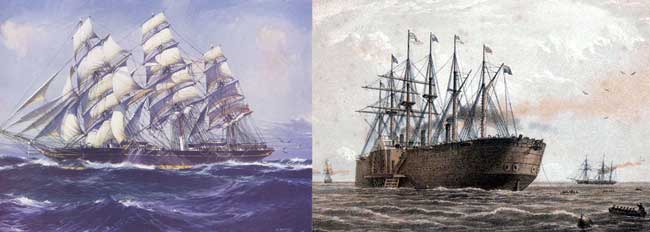 Improvements in ship­ping tech­no­lo­gies reduce travel time bet­ween Bri­tain and India
