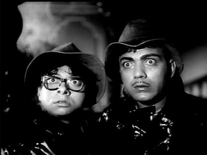 RD. Burman and Mehmood in scene from Bhoot Bangla