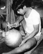 Hammering the metal shell