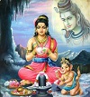 Devi Parvati worshipping Shiva