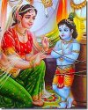 Sri Krishna allows mother Yashoda to bind him
