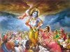 Sri Krishna lifting the Govardhana Hill