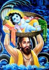 Vasudeva carrying Krishna