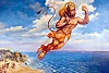 Hanuman crossing the ocean