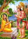 Hanuman meeting Devi Sita