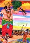 Sri Rama killing Kumbhakarna
