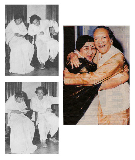 Lata Mangeshkar and Ravi Shankar in 1960 and 2002