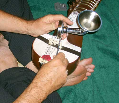 Mount the soundbox and horn assembly