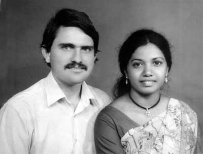 Chandrakantha with husband David Courtney
