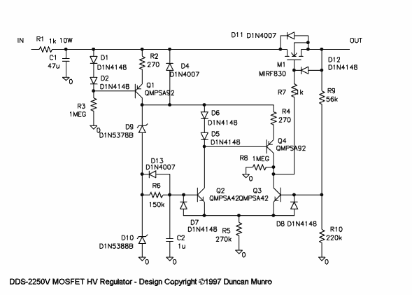 Schematic of MOSFET regulator
