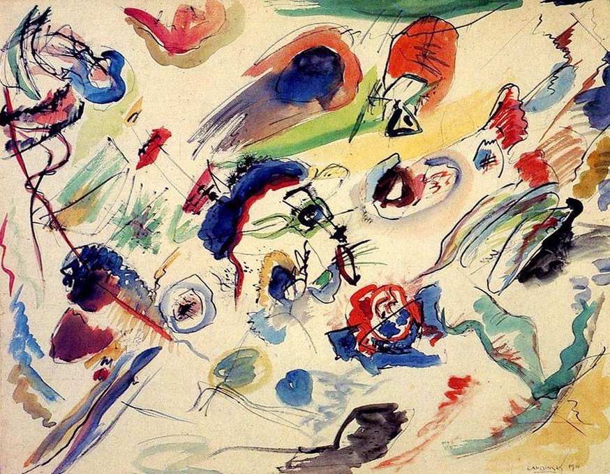 Василий Кандинский. Живопись. Без названия (Первая абстрактная акварель). 1910 год Василий Кандинский. Живопись. Без названия (Первая абстрактная акварель). 1910 год