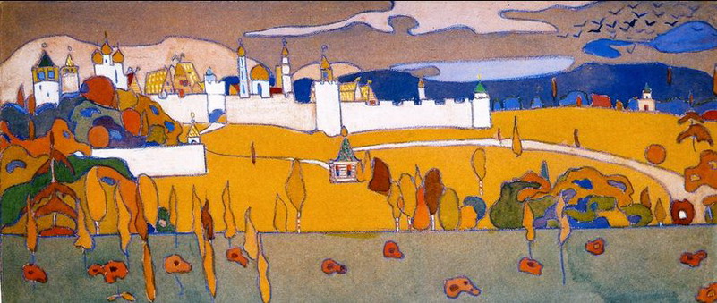 Василий Кандинский. Живопись. Крепость в осеннем пейзаже. 1902 год Василий Кандинский. Живопись. Крепость в осеннем пейзаже. 1902 год